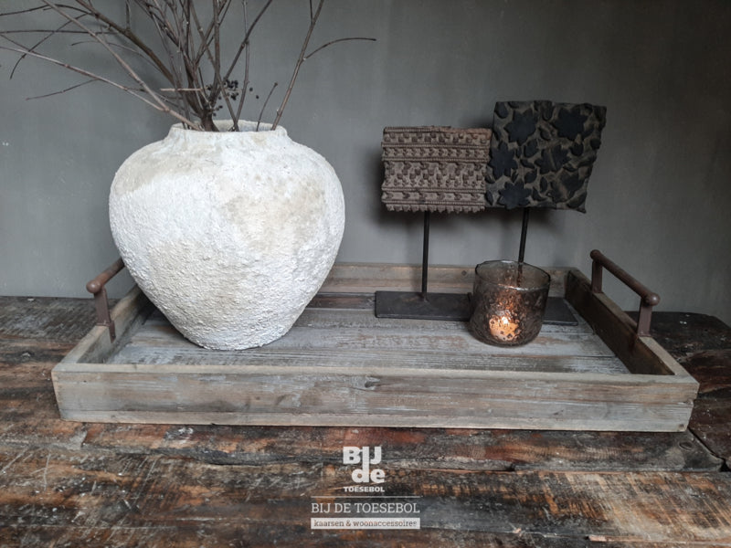 Stoere houten dienblad serveertray