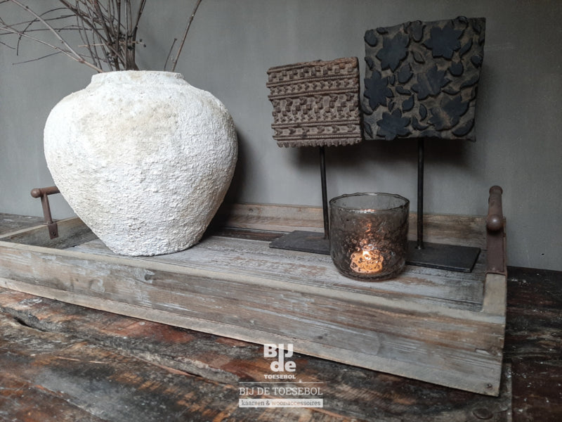Stoere houten dienblad serveertray
