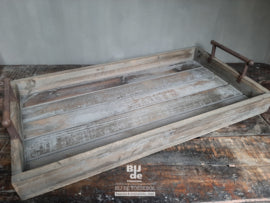 Stoere houten dienblad serveertray