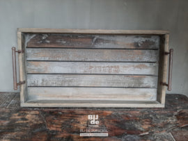 Stoere houten dienblad serveertray