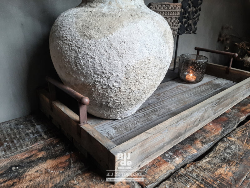 Stoere houten dienblad serveertray