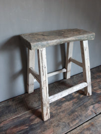 Oude houten kruk