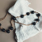 Glaskralen ketting aan touw